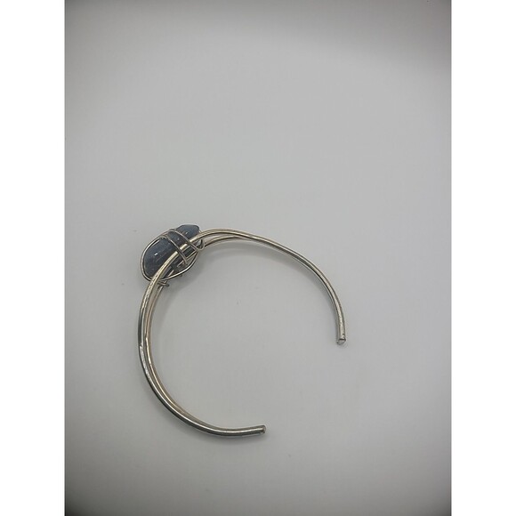 Vintage Bracelet Cuff Silver Tone Gold Tone Wire Wrapped Purple Stone Jewelry - Picture 14 of 15